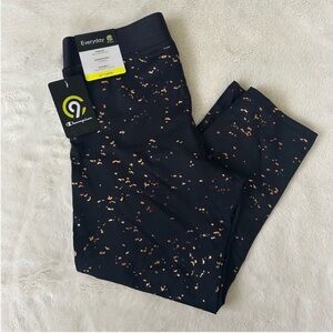 C9 by Champion Black & Rose Gold Flecked Capri Leggings, Brand New Activewear